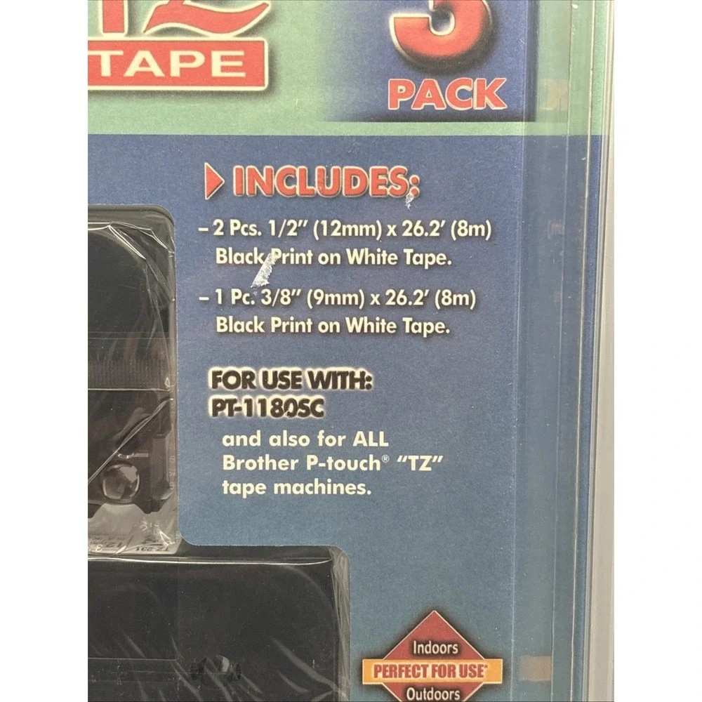 Brother P-Touch TZ-2322 Label Tape 3 Pack 9mm 12mm 1/2
